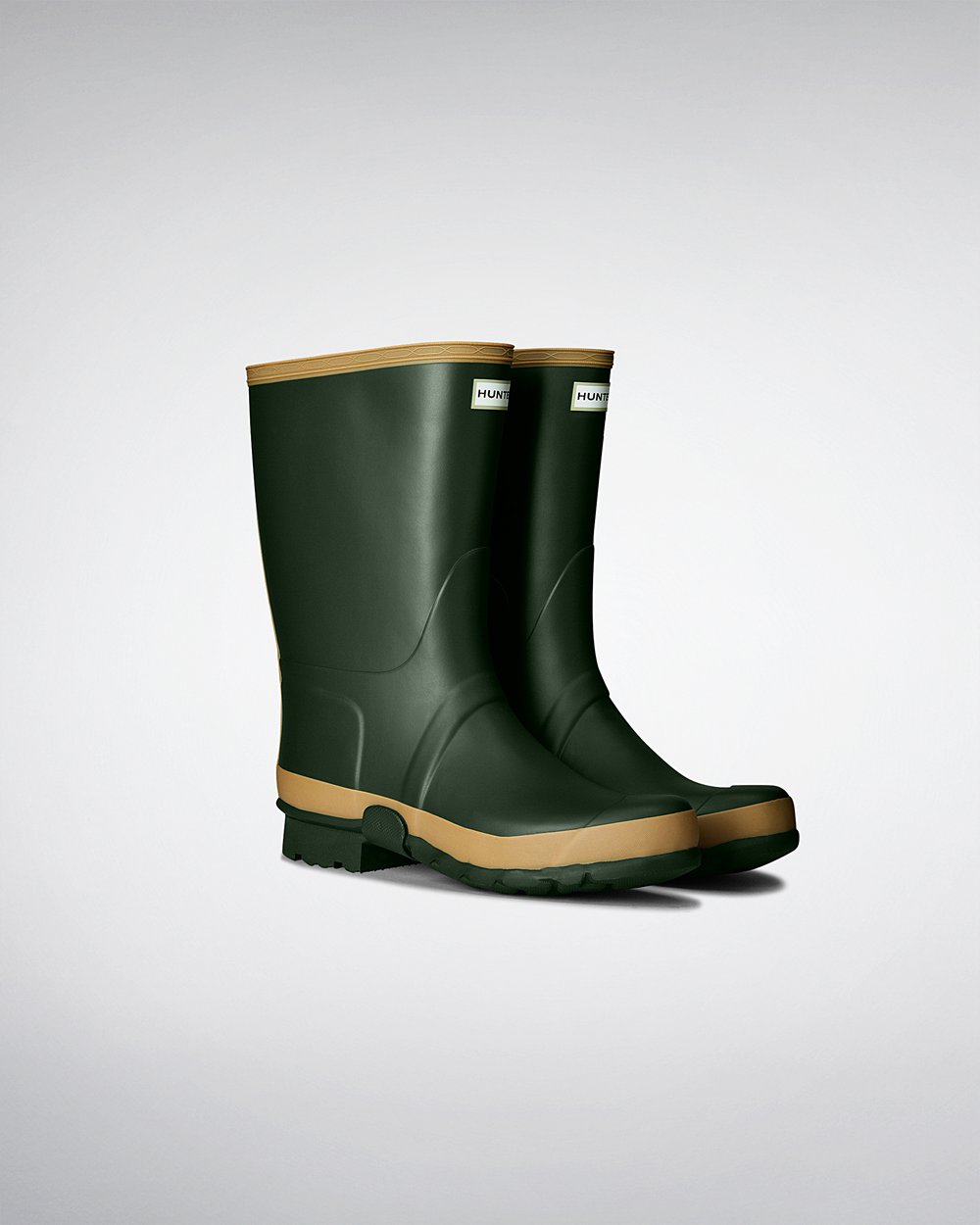 Hunter Gardener Short Rain Boots - Online Sale Womens Green - ZXFGUN175